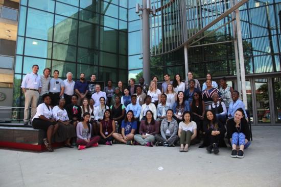 HST.S46 contingent pictured with local students at the Africa Health Research Institute.