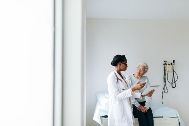 Doctor with patient
