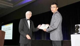 Avilash Cramer, an HST MEMP doctoral candidate, was granted the John R. Cameron* Young Investigator award at the American Association of Physicists in Medicine (AAPM) annual meeting. Avilash’s award was given for his presentation titled “A Stationary Computed Tomography Module Using Photocathode-Driven X-Ray Sources.”
